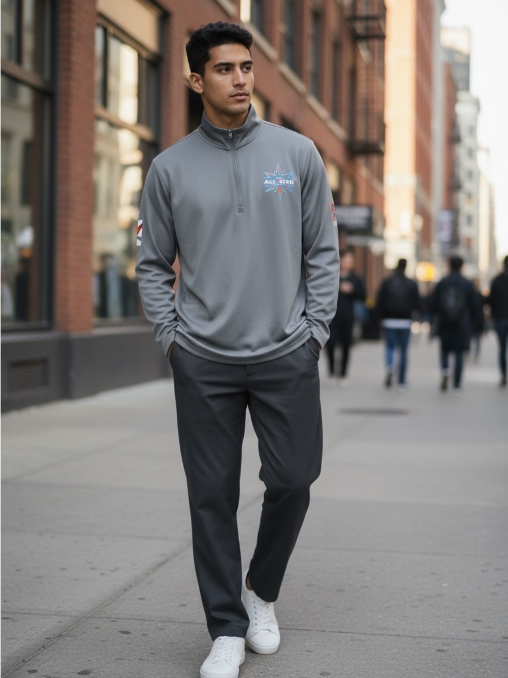 Sport-Tek Gray Quarter-Zip Pullover